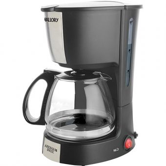 CAFETEIRA MALLORY AROMA 16 CAFES FILTRO PERMANENTE PRETA/PRATA 110V